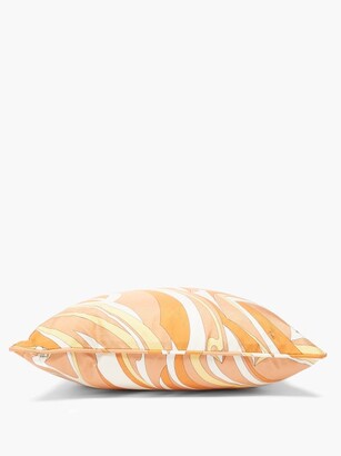 Emilio Pucci Vortici-print Silk-twill Cushion - Orange Multi